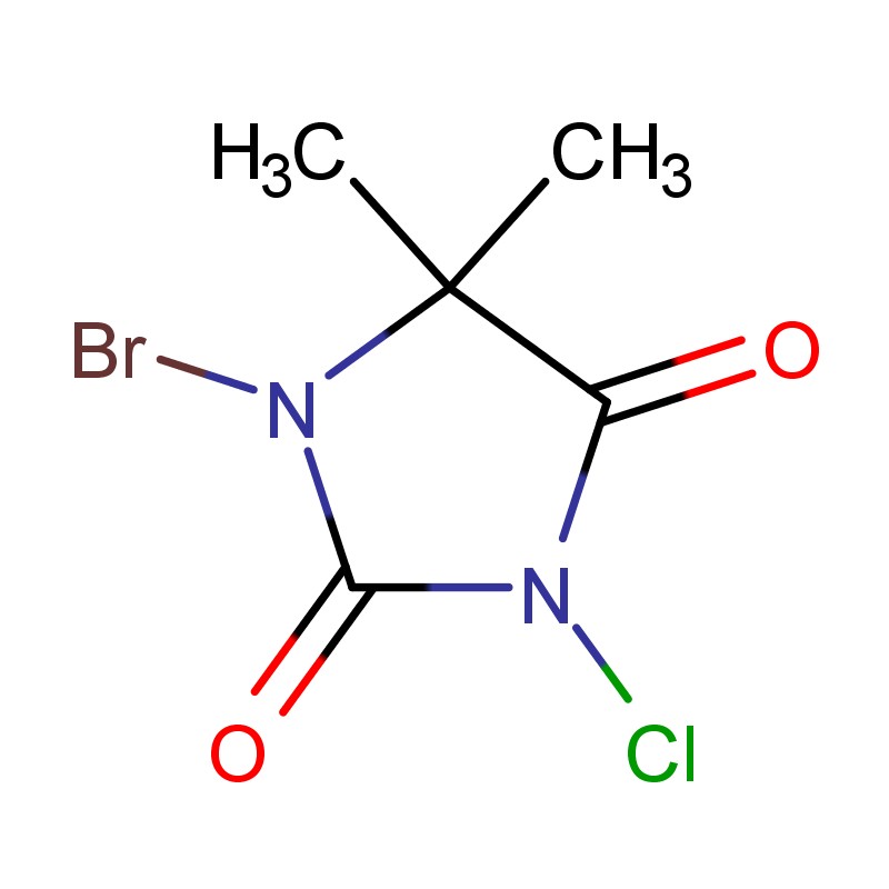 1-Bromo-3-chloro-5,5-dimethylhydantoin le haghaidh túr fuaraithe ag scaipeadh cóireála uisce